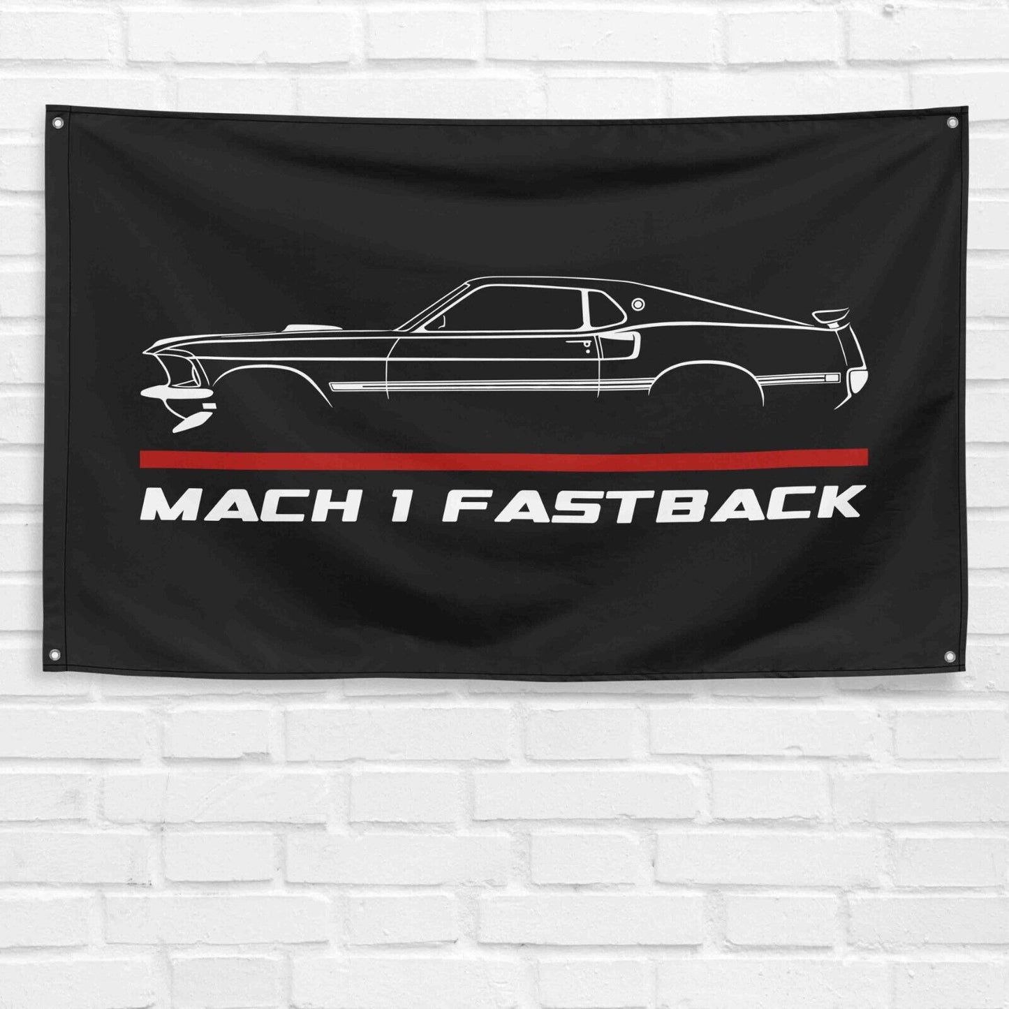 Mustang Mach 1 Fastback 1969 Car Lovers 3x5 ft Flag Garage Birthday Gift Banner