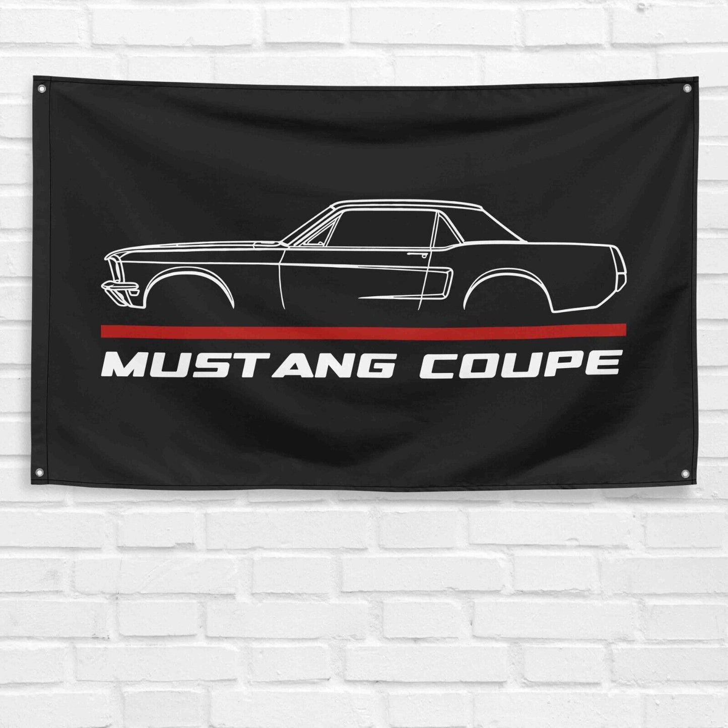 Mustang Coupe 1968 Car Lovers 3x5 ft Flag Garage Birthday Gift Banner