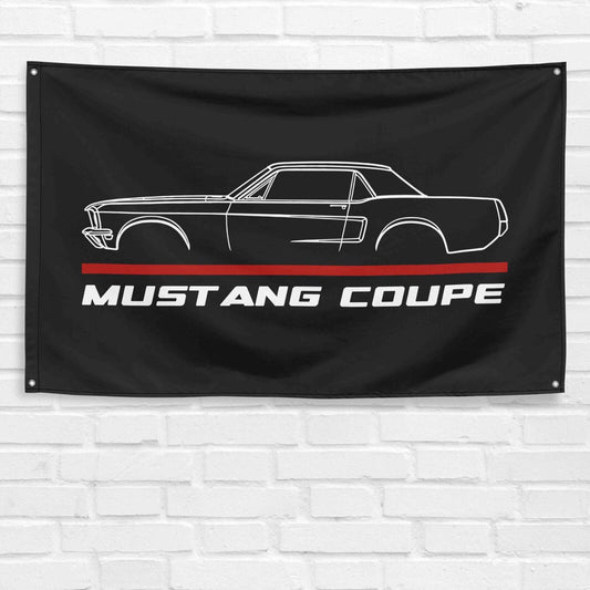 Mustang Coupe 1968 Car Lovers 3x5 ft Flag Garage Birthday Gift Banner