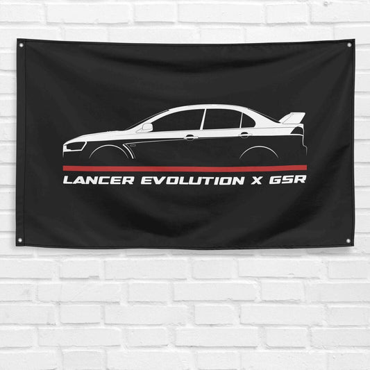 Lancer Evolution X GSR 2007-2016 Car Lovers 3x5 ft Flag Garage Birthday Gift Banner