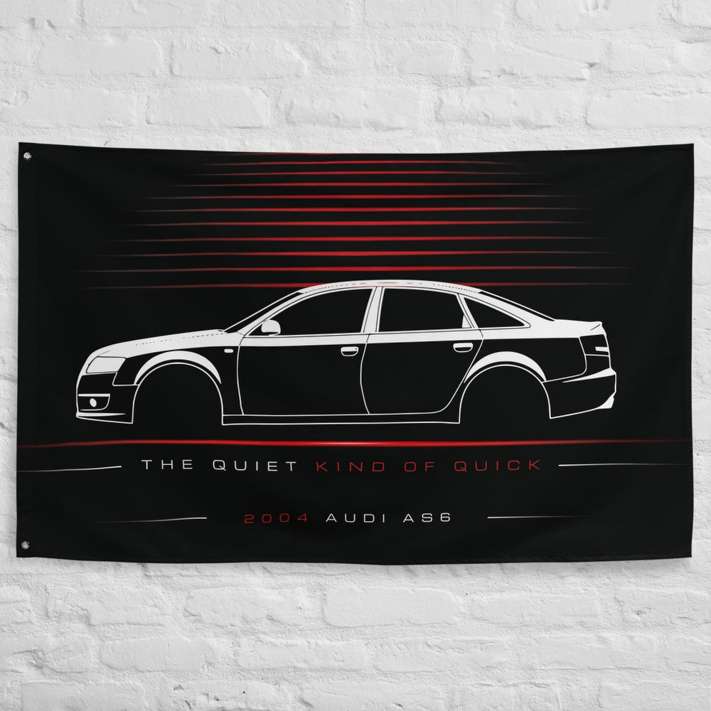 ABT Audi AS6 2004 car silhouette flag - White Brick Wall