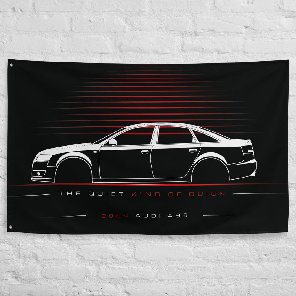 ABT Audi AS6 2004 car silhouette flag - White Brick Wall