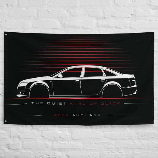 ABT Audi AS6 2004 car silhouette flag - White Brick Wall