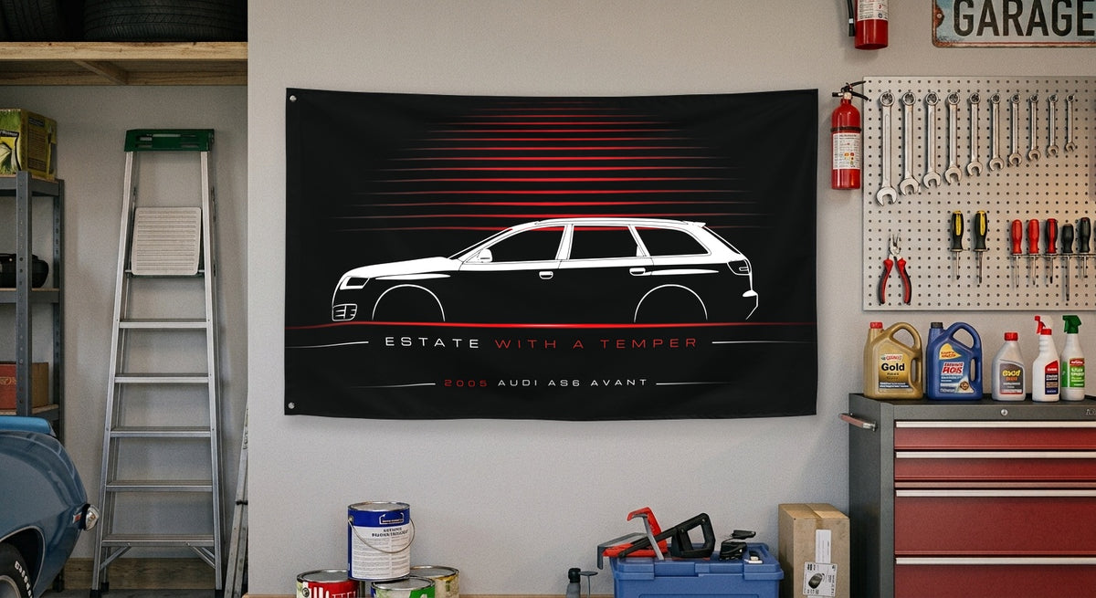 ABT Audi AS6 Avant 2005 car silhouette flag - Garage Wall
