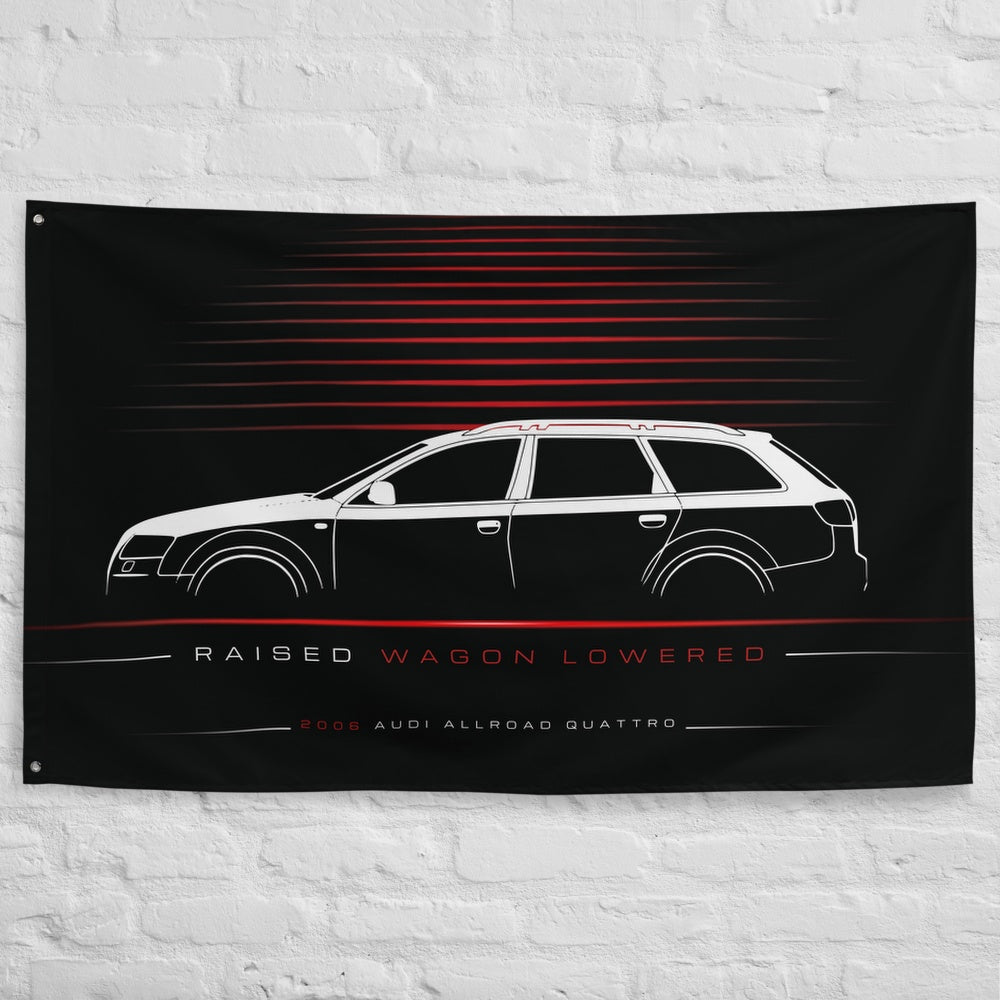 ABT Audi Allroad Quattro 2006 car silhouette flag - White Brick Wall
