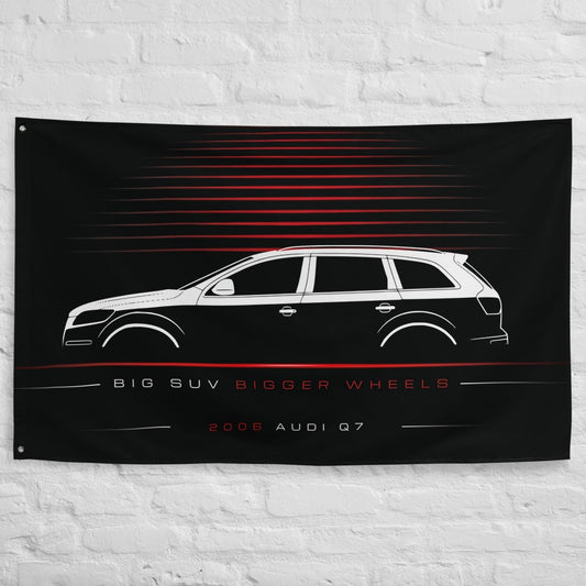 ABT Audi Q7 2006 car silhouette flag - White Brick Wall