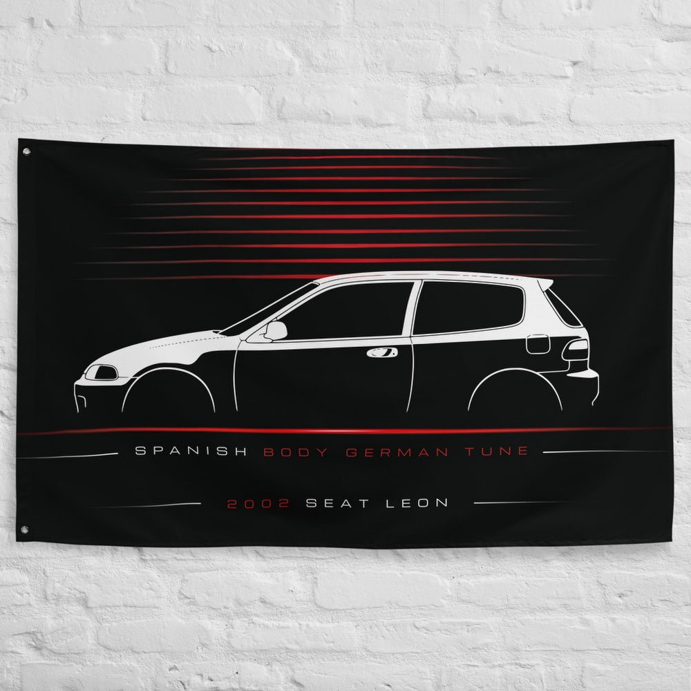 ABT Seat Leon 2002 car silhouette flag - White Brick Wall