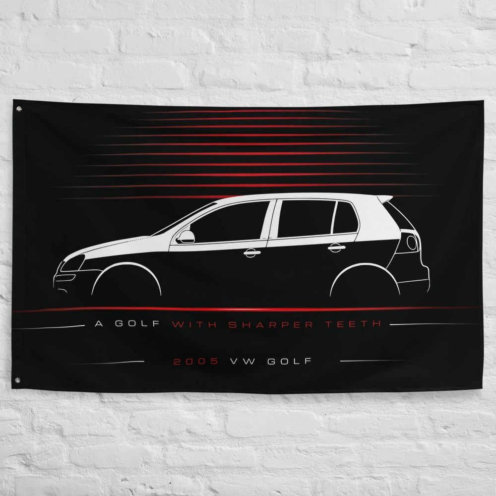 ABT VW Golf 2005 car silhouette flag - White Brick Wall