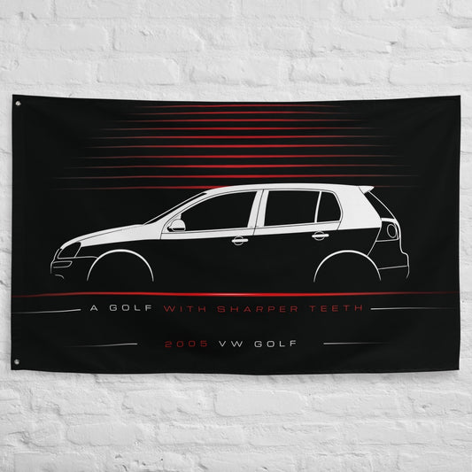 ABT VW Golf 2005 car silhouette flag - White Brick Wall