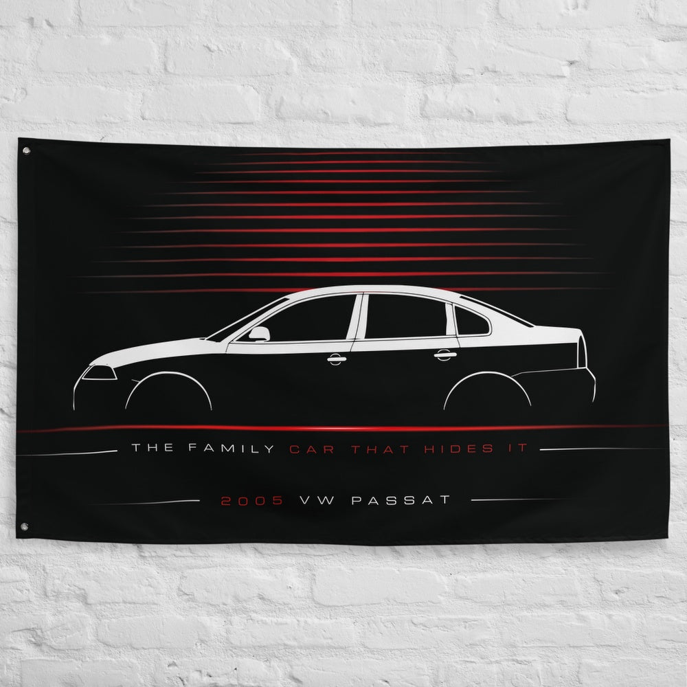 ABT VW Passat 2005 car silhouette flag - White Brick Wall