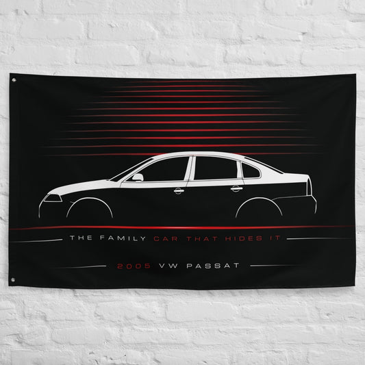 ABT VW Passat 2005 car silhouette flag - White Brick Wall