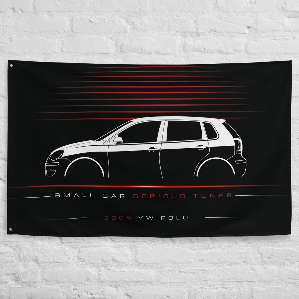 ABT VW Polo 2005 car silhouette flag - White Brick Wall