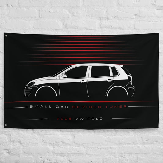ABT VW Polo 2005 car silhouette flag - White Brick Wall