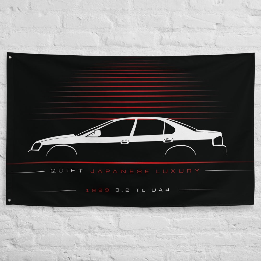 Acura 3.2 TL UA4 1999 car silhouette flag - White Brick Wall
