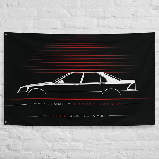 Acura 3.5 RL KA9 1996 car silhouette flag - White Brick Wall