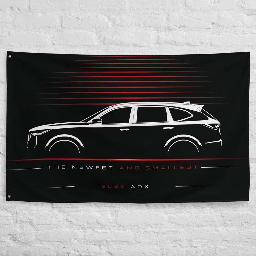 Acura ADX 2025 car silhouette flag - White Brick Wall