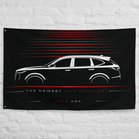 Acura ADX 2025 car silhouette flag - White Brick Wall