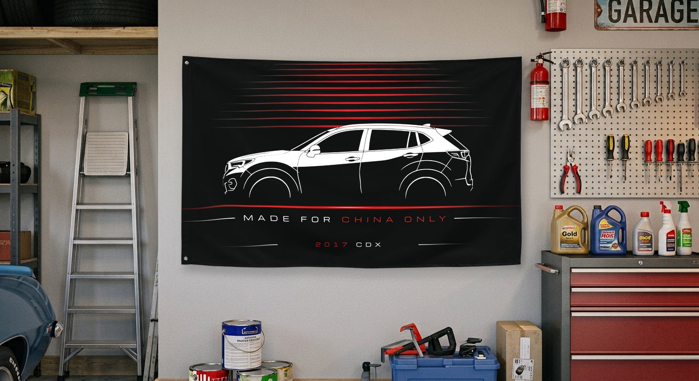Acura CDX 2017 car silhouette flag - Garage Wall