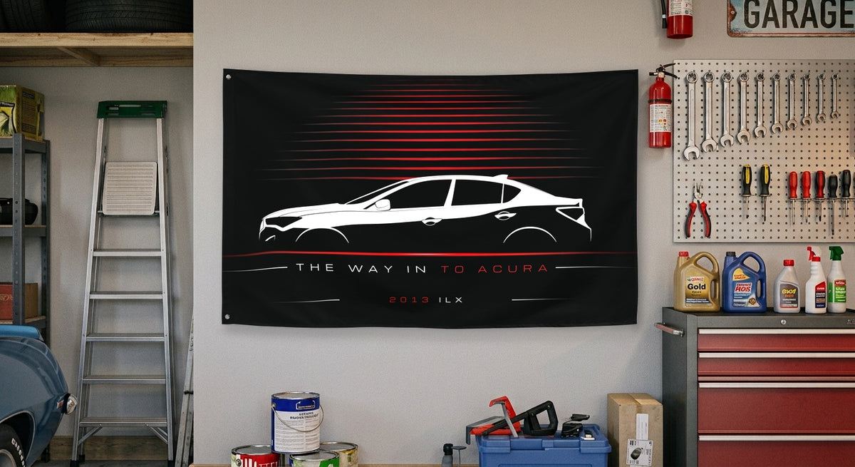 Acura ILX 2013 car silhouette flag - Garage Wall