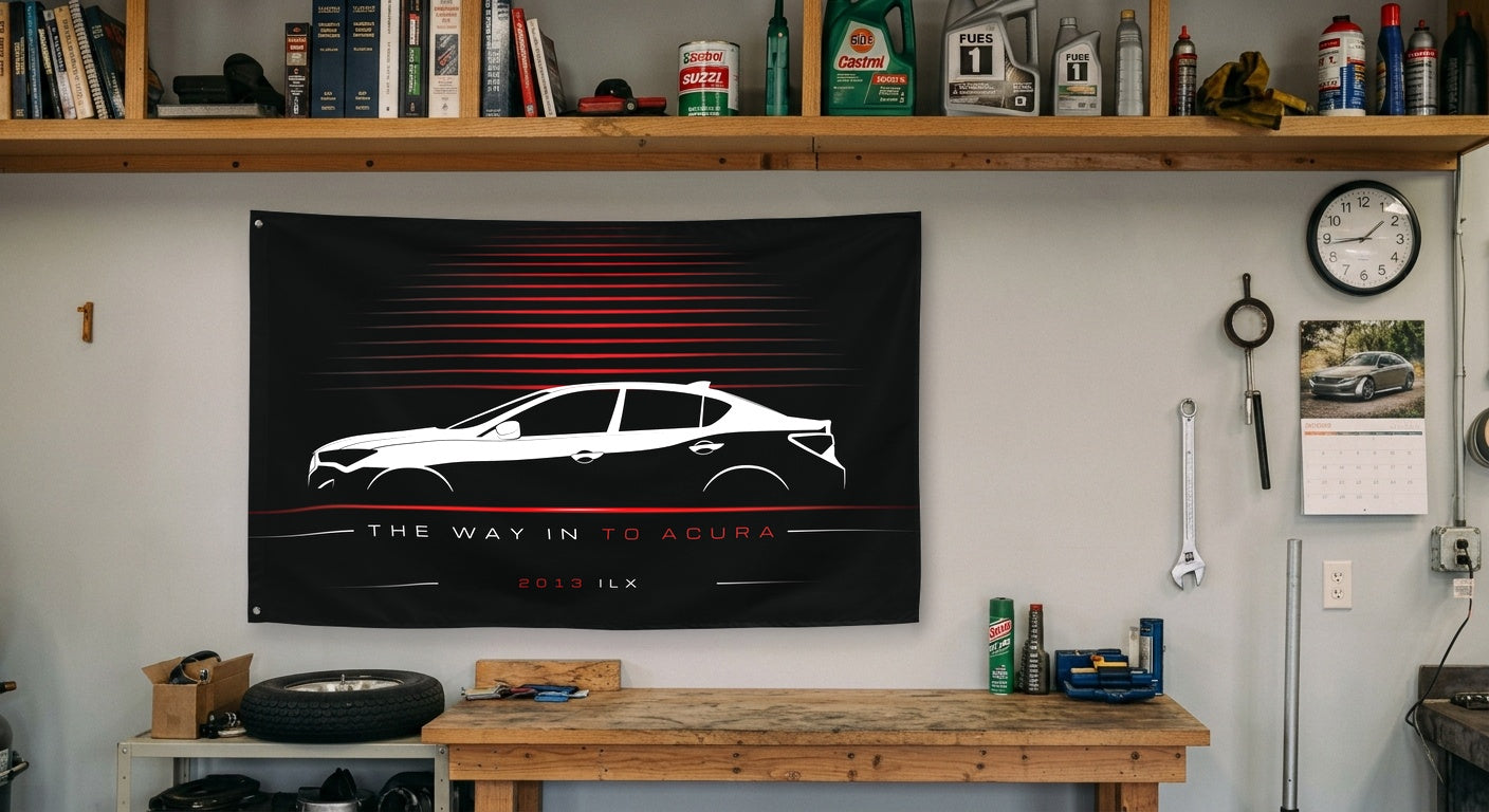 Acura ILX 2013 car silhouette flag - Garage Workbench