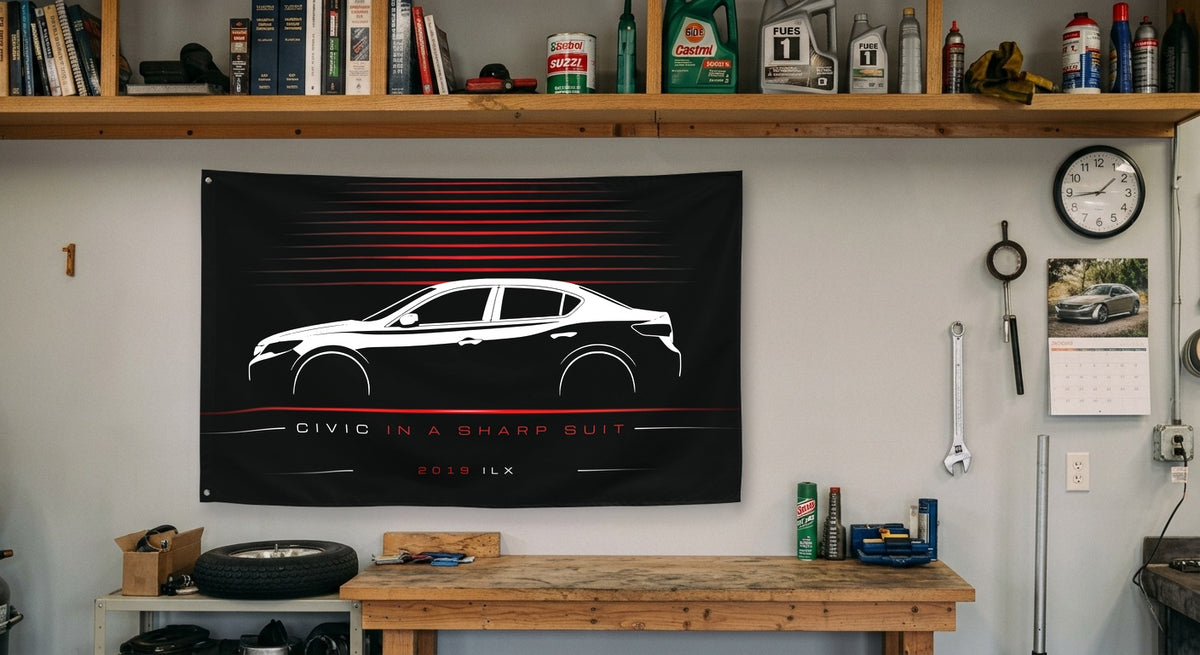 Acura ILX 2019 car silhouette flag - Garage Workbench