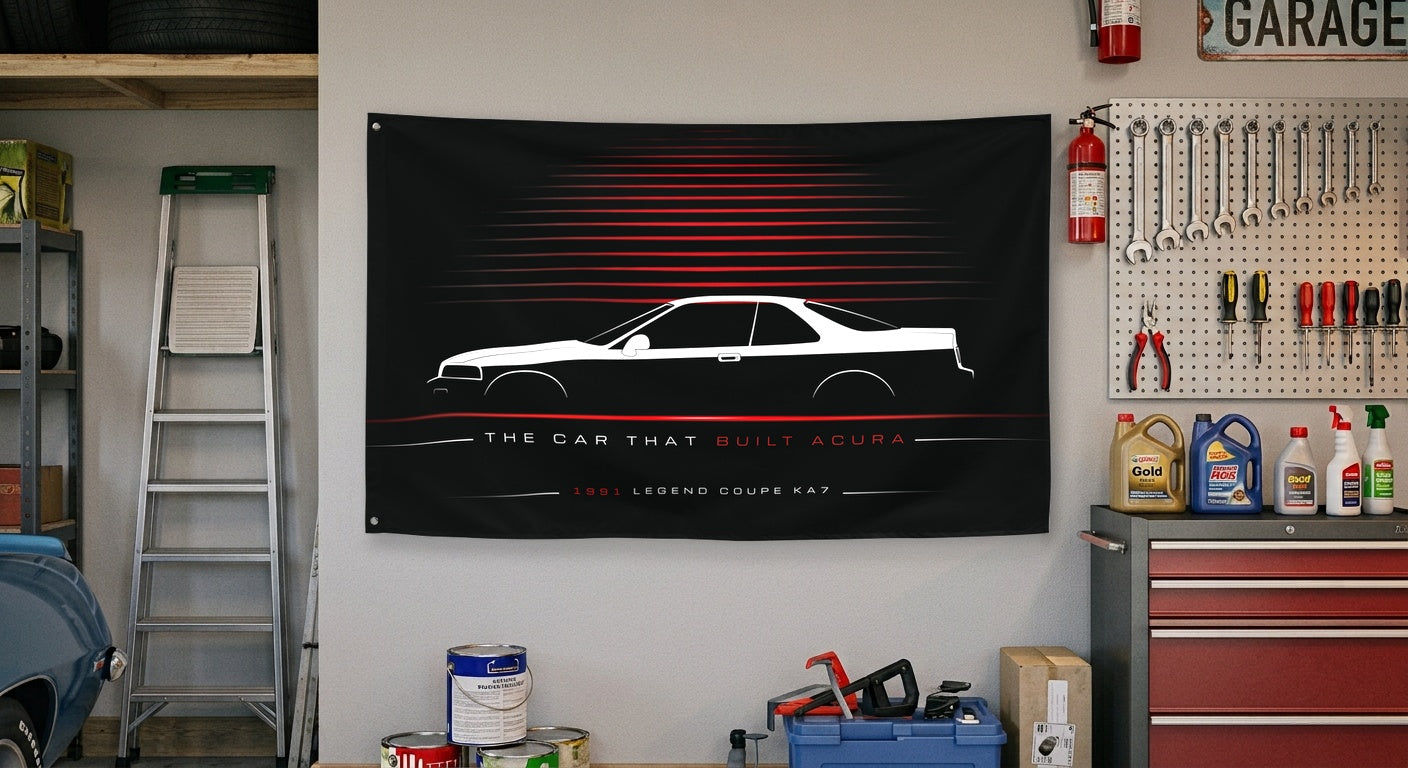 Acura Legend Coupe KA7 1991 car silhouette flag - Garage Wall