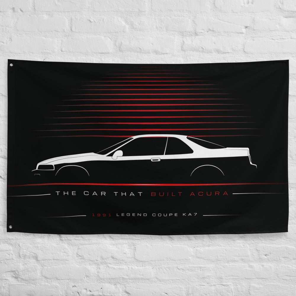 Acura Legend Coupe KA7 1991 car silhouette flag - White Brick Wall