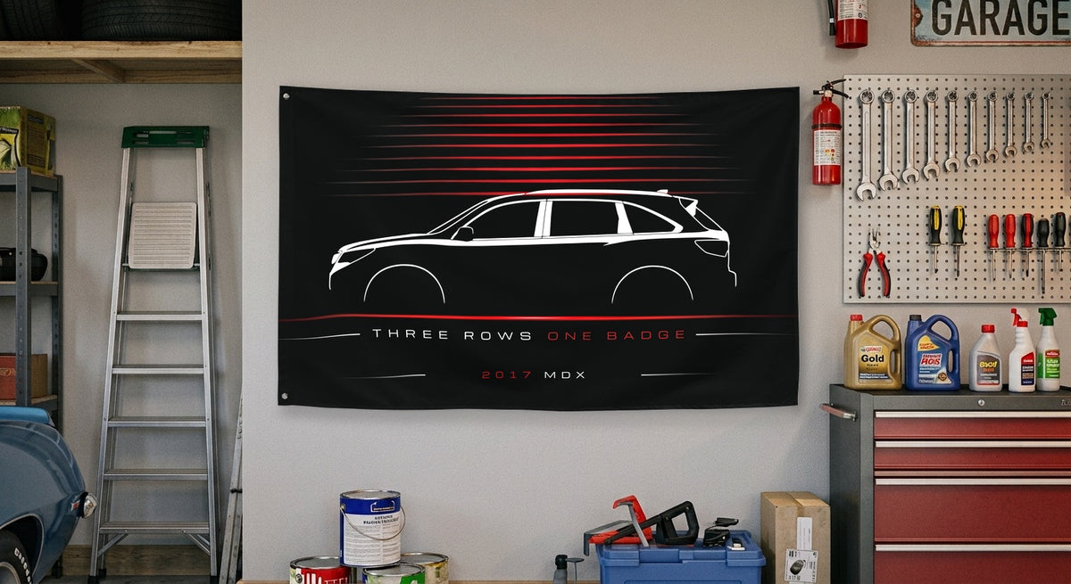 Acura MDX 2017 car silhouette flag - Garage Wall