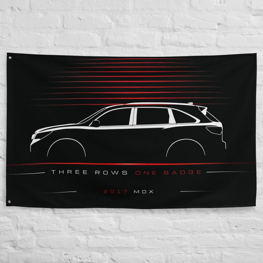 Acura MDX 2017 car silhouette flag - White Brick Wall