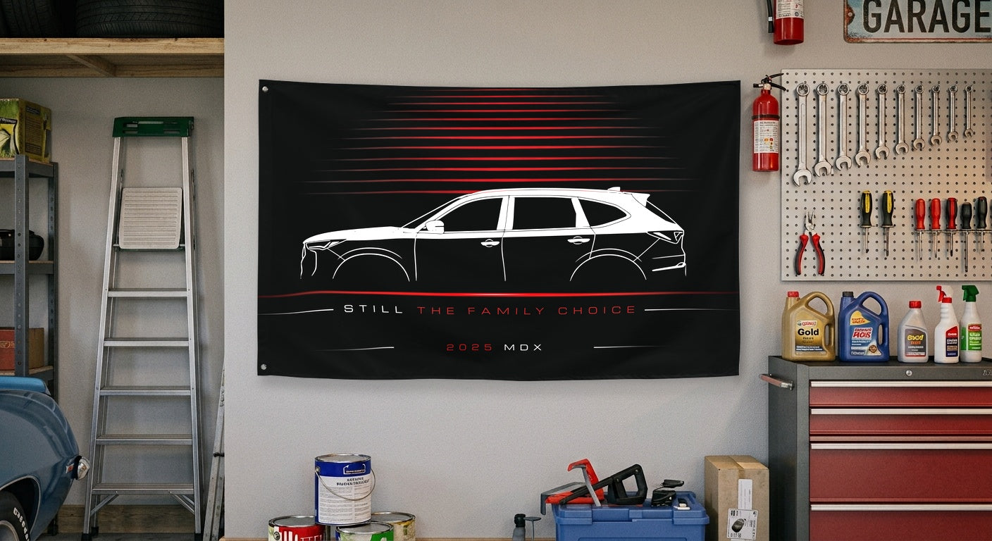 Acura MDX 2025 car silhouette flag - Garage Wall
