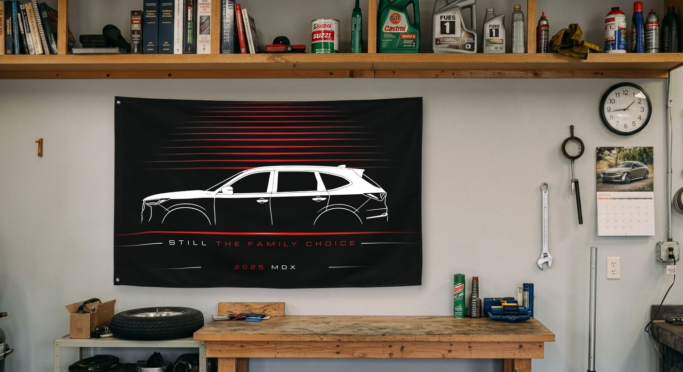 Acura MDX 2025 car silhouette flag - Garage Workbench