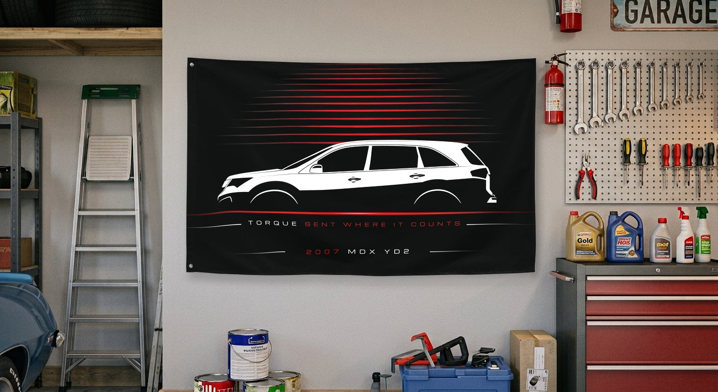 Acura MDX YD2 2007 car silhouette flag - Garage Wall