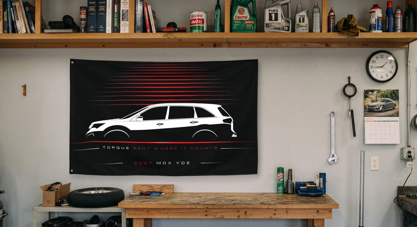 Acura MDX YD2 2007 car silhouette flag - Garage Workbench