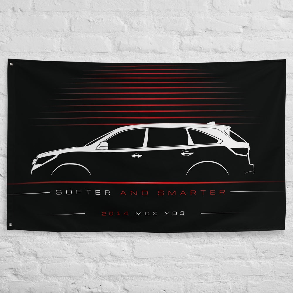 Acura MDX YD3 2014 car silhouette flag - White Brick Wall