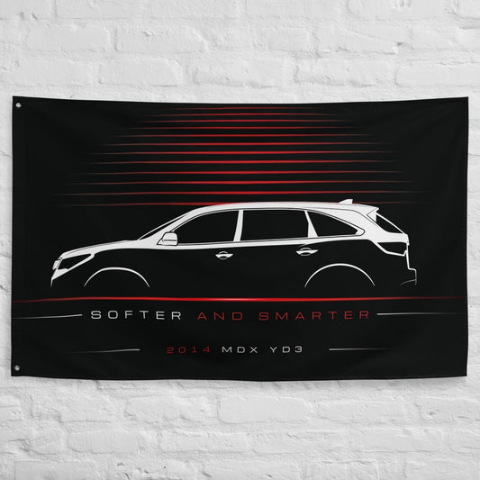 Acura MDX YD3 2014 car silhouette flag - White Brick Wall