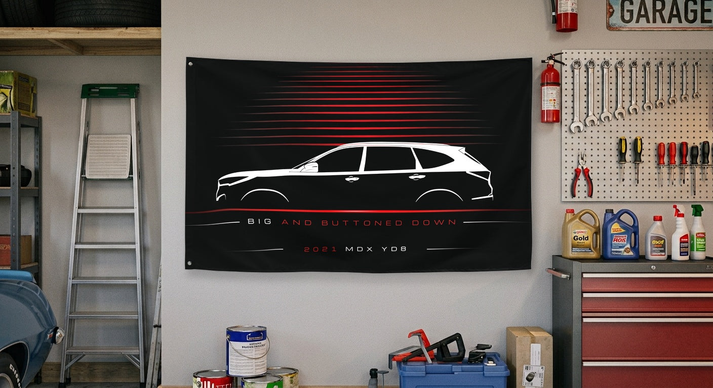 Acura MDX YD8 2021 car silhouette flag - Garage Wall