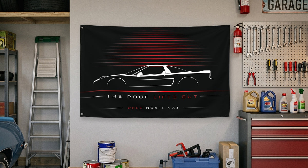 Acura NSX-T NA1 2002 car silhouette flag - Garage Wall