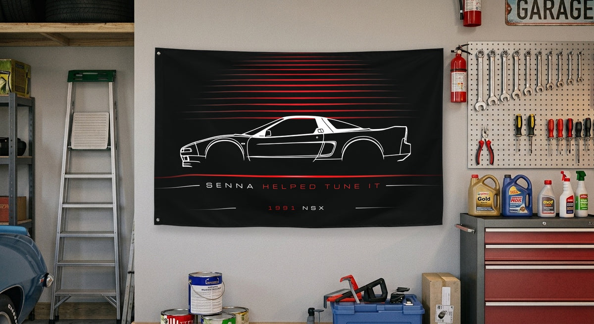 Acura NSX 1991 car silhouette flag - Garage Wall