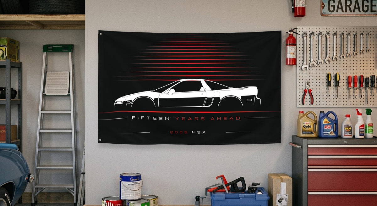 Acura NSX 2005 car silhouette flag - Garage Wall