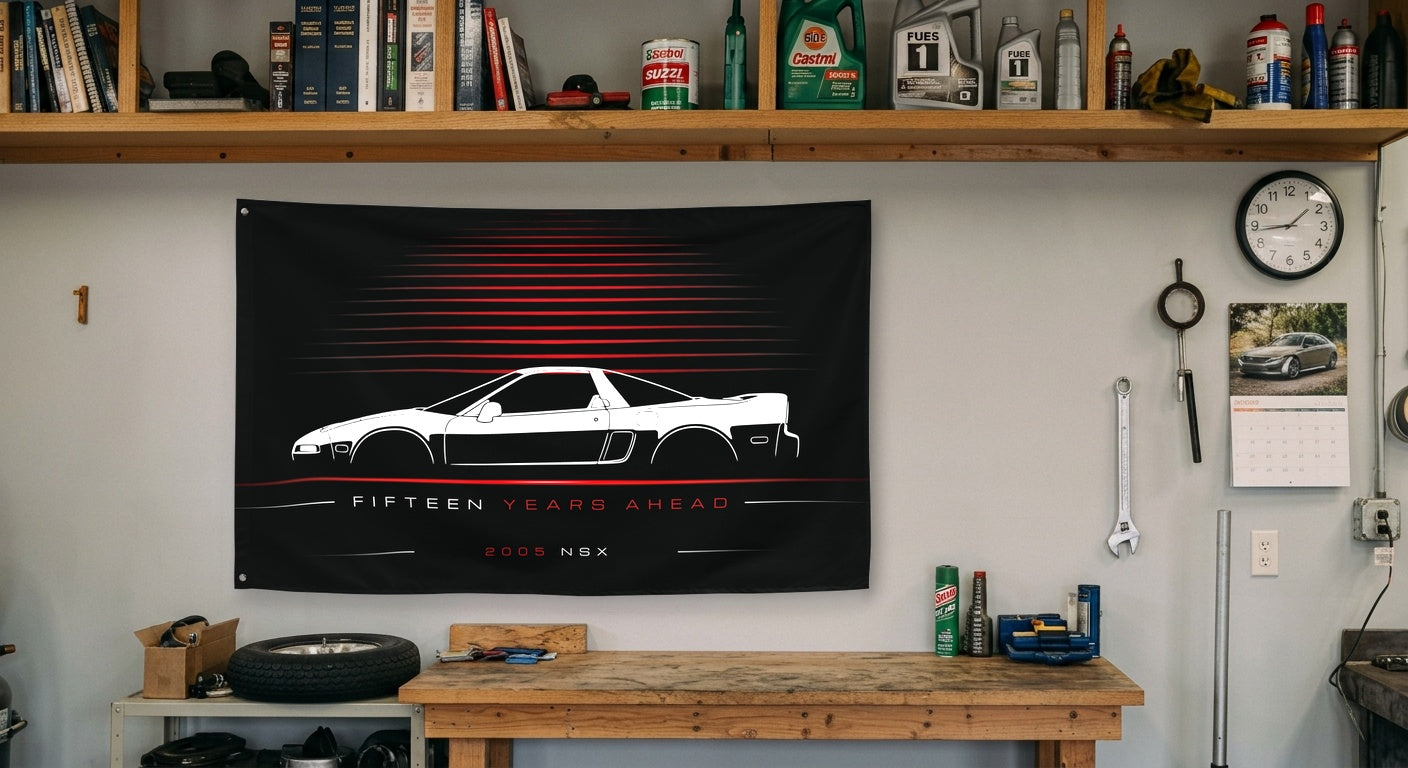 Acura NSX 2005 car silhouette flag - Garage Workbench