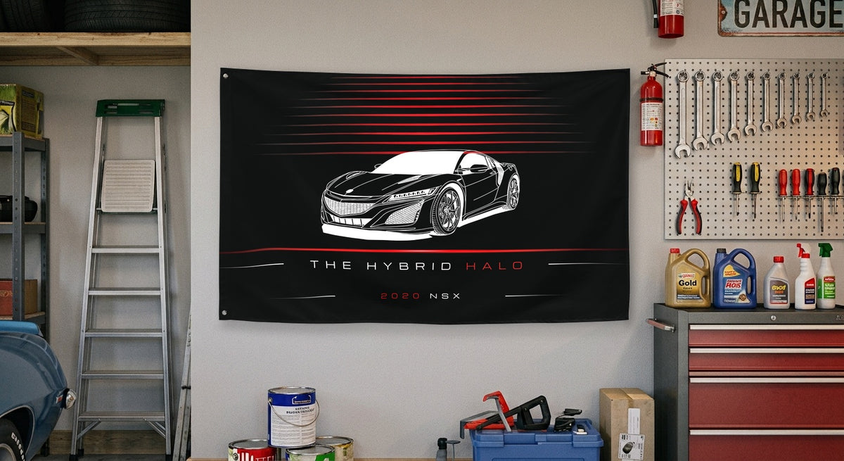 Acura NSX 2020 car silhouette flag - Garage Wall