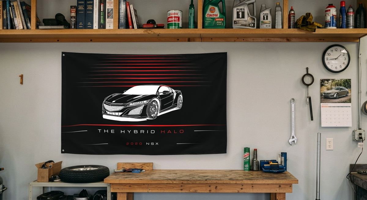Acura NSX 2020 car silhouette flag - Garage Workbench
