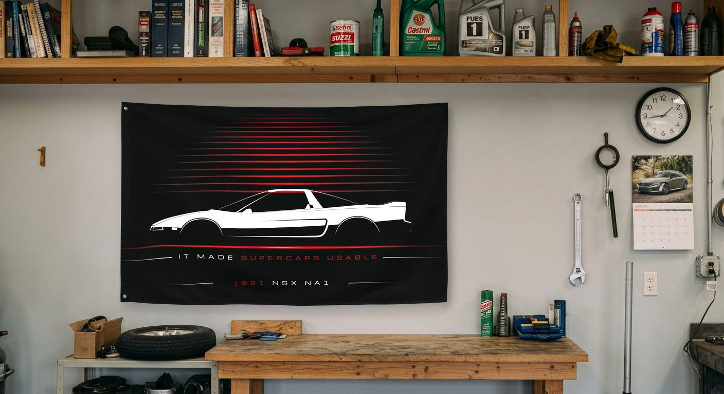 Acura NSX NA1 1991 car silhouette flag - Garage Workbench