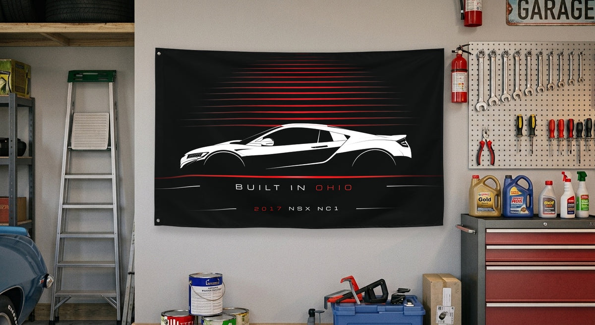 Acura NSX NC1 2017 car silhouette flag - Garage Wall