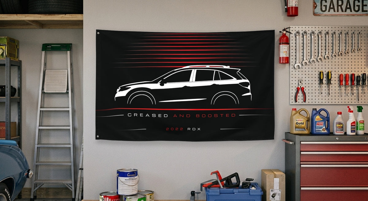 Acura RDX 2022 car silhouette flag - Garage Wall