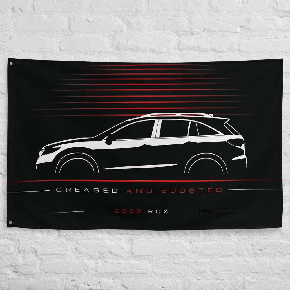 Acura RDX 2022 car silhouette flag - White Brick Wall