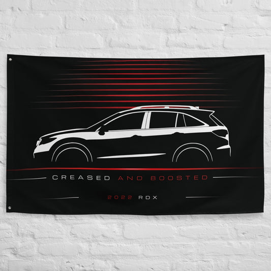 Acura RDX 2022 car silhouette flag - White Brick Wall