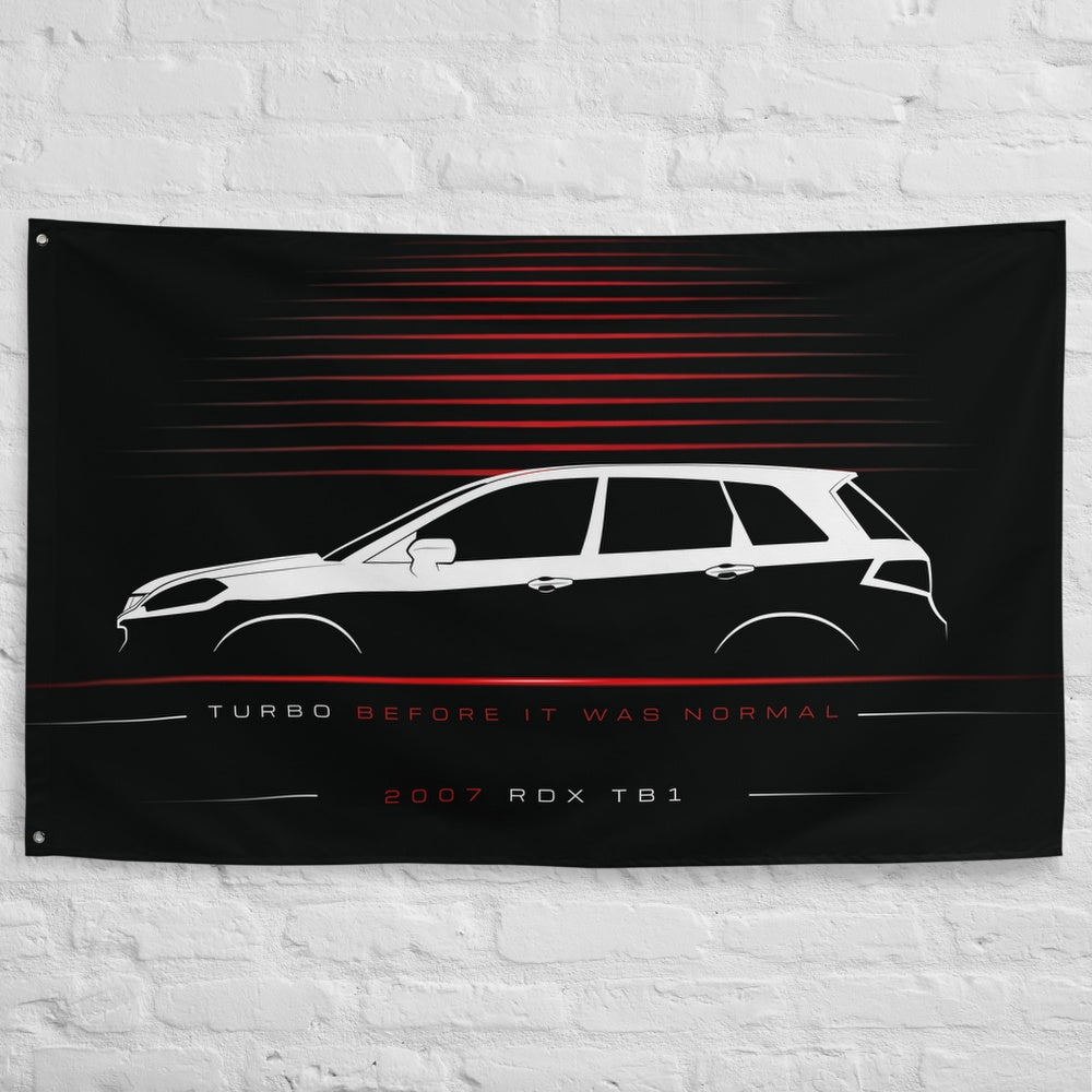 Acura RDX TB1 2007 car silhouette flag - White Brick Wall