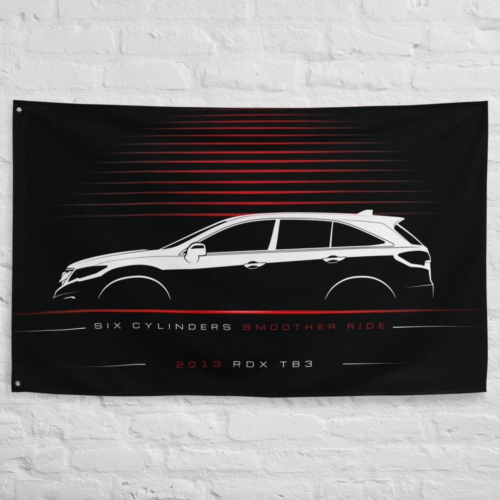 Acura RDX TB3 2013 car silhouette flag - White Brick Wall