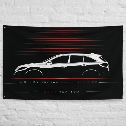 Acura RDX TB3 2013 car silhouette flag - White Brick Wall
